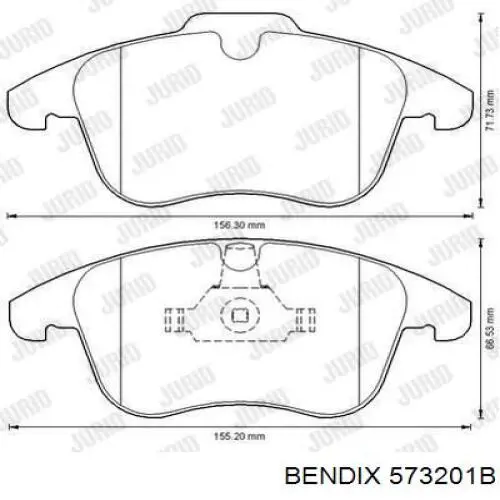 573201B Jurid/Bendix колодки тормозные передние дисковые