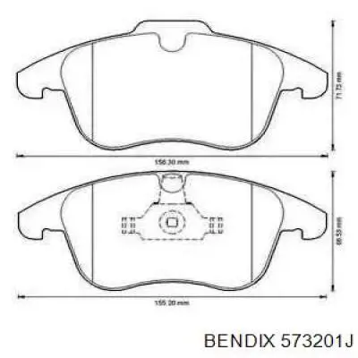 573201J Jurid/Bendix колодки тормозные передние дисковые