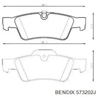 Колодки тормозные задние дисковые Jurid/Bendix 573202J