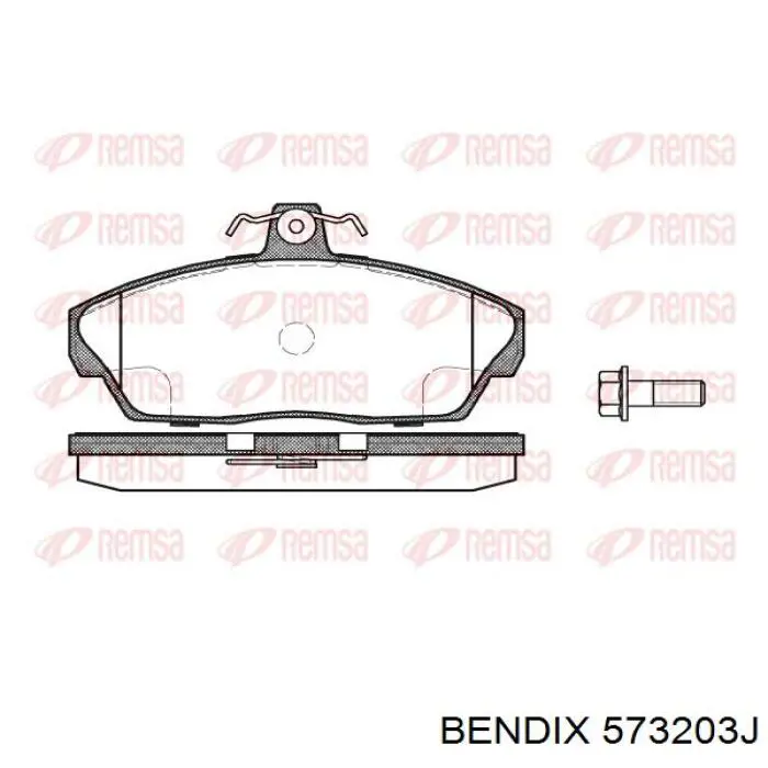 Передние тормозные колодки 573203J Jurid/Bendix