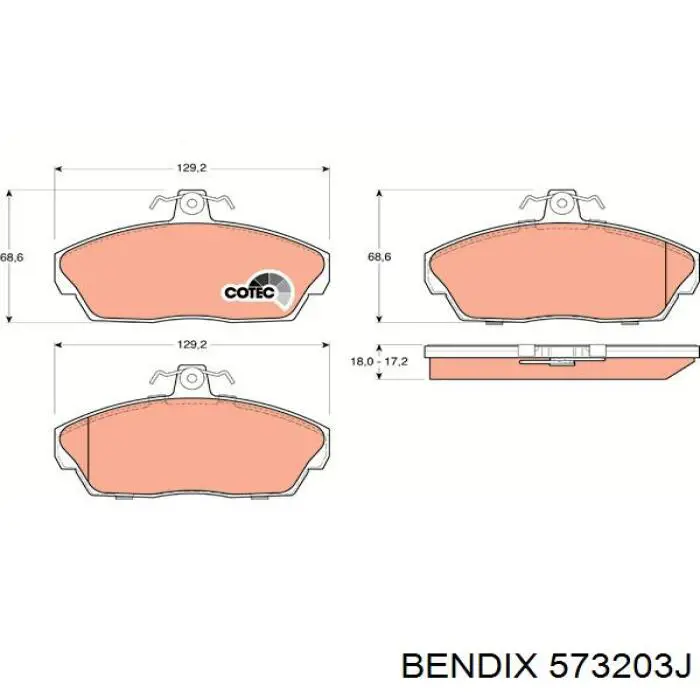 Тормозные колодки Jurid/Bendix 573203J