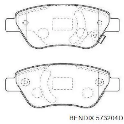 Передние тормозные колодки 573204D Jurid/Bendix