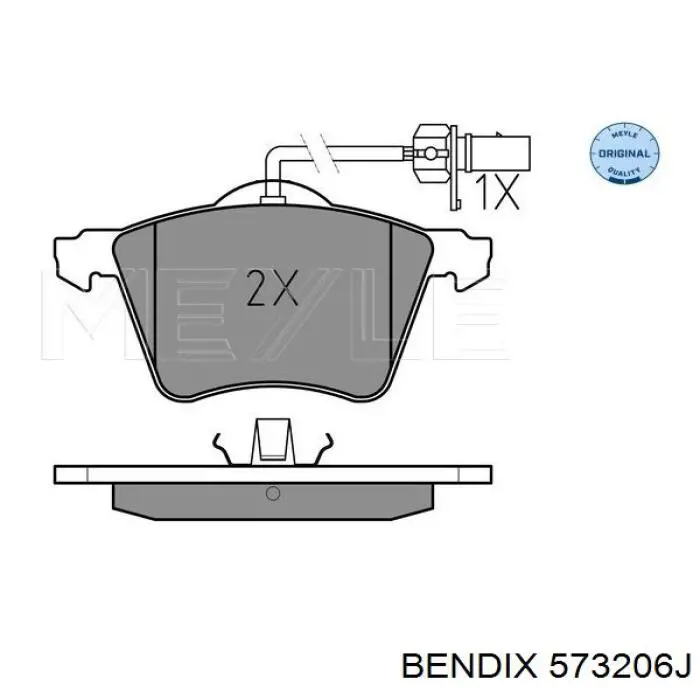 573206J Jurid/Bendix колодки тормозные передние дисковые