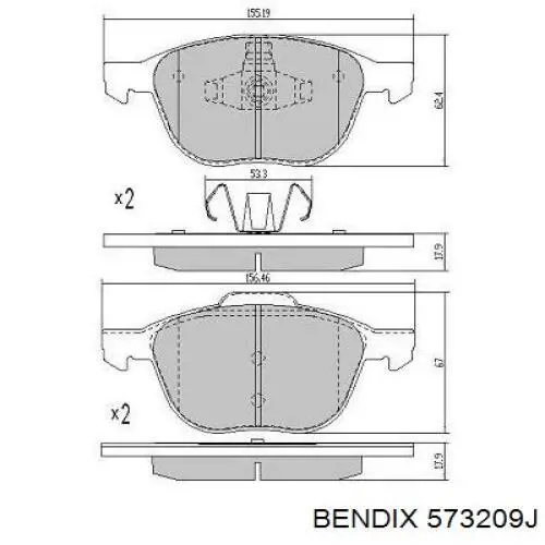 Купить 573209J Jurid/Bendix Колодки тормозные