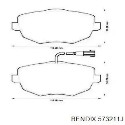 Передние тормозные колодки 573211J Jurid/Bendix