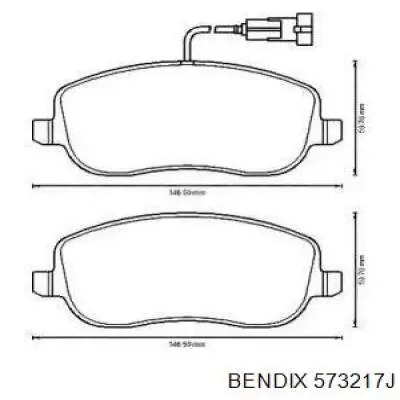 Передние тормозные колодки 573217J Jurid/Bendix