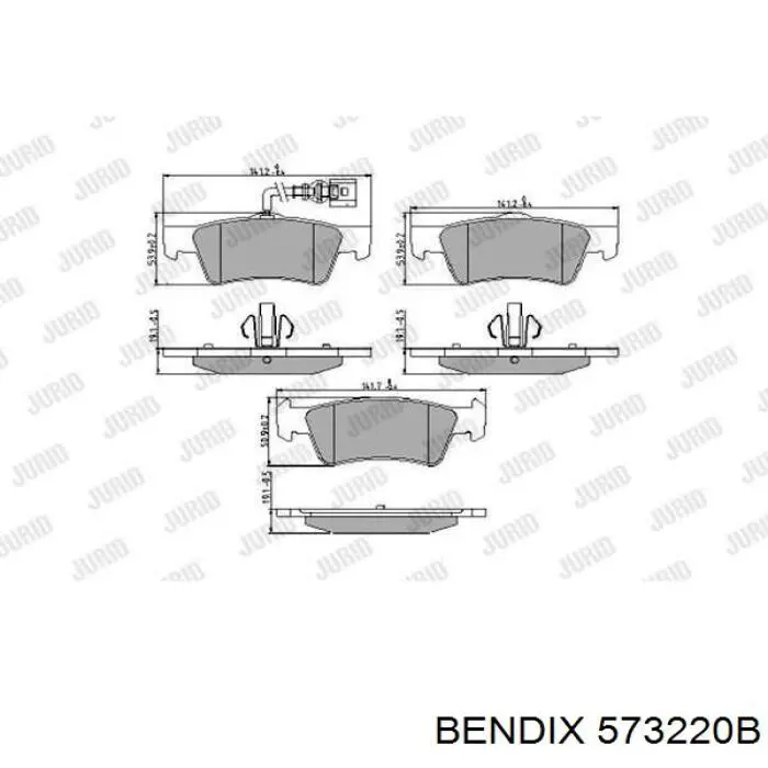 Купить 573220B Jurid/Bendix Колодки тормозные задние, дисковые