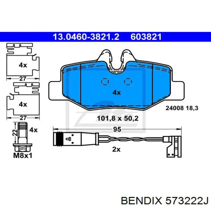 Колодки дисковые  Jurid/Bendix 573222J цена, от 18.24 USD