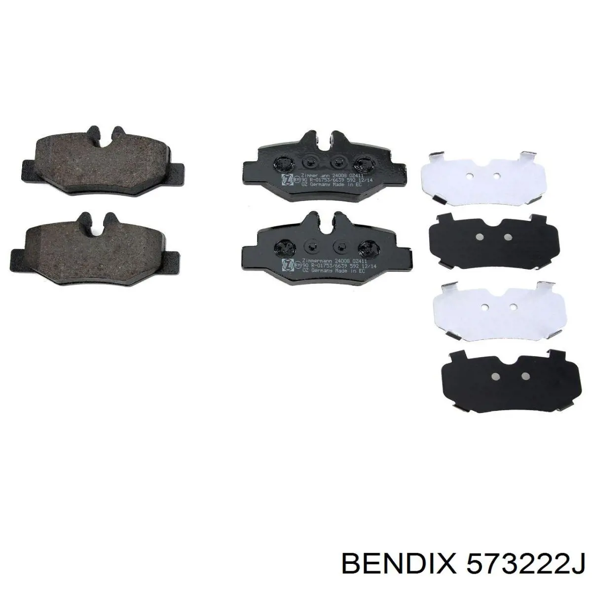 Задние тормозные колодки 573222J Jurid/Bendix