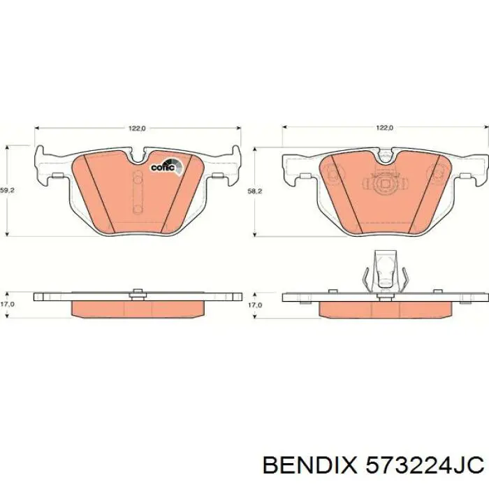 573224JC Jurid/Bendix Колодки тормозные дисковые комплект