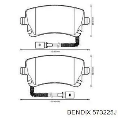 Задние тормозные колодки 573225J Jurid/Bendix