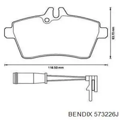 Передние тормозные колодки 573226J Jurid/Bendix