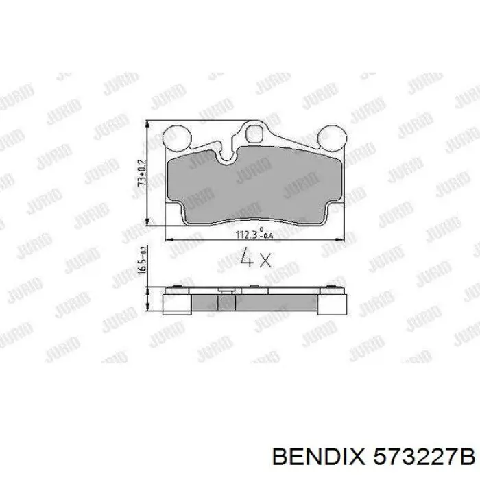 Колодки дисковые  Jurid/Bendix 573227B цена, от 27.93 USD
