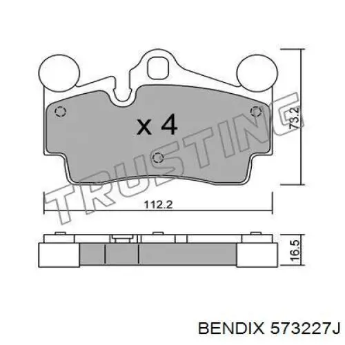 573227J Jurid/Bendix Колодки тормозные дисковые комплект
