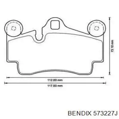 Задние тормозные колодки 573227J Jurid/Bendix