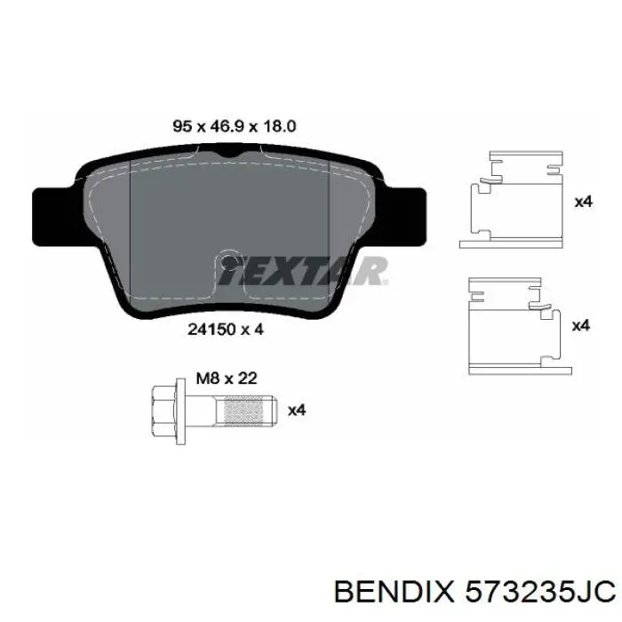 Задние дисковые колодки Jurid/Bendix 573235JC