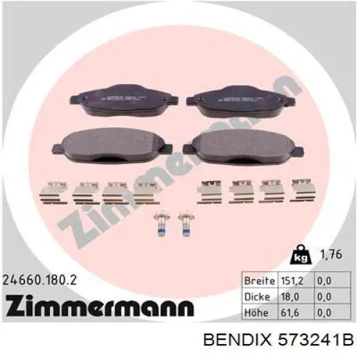 573241B Jurid/Bendix Колодки передние
