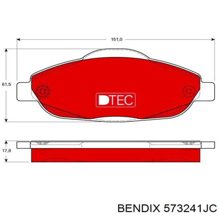 Тормозные колодки Jurid/Bendix 573241JC