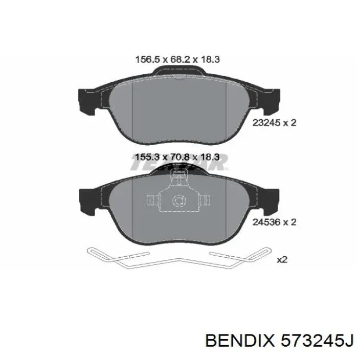 Тормозные колодки Jurid/Bendix 573245J