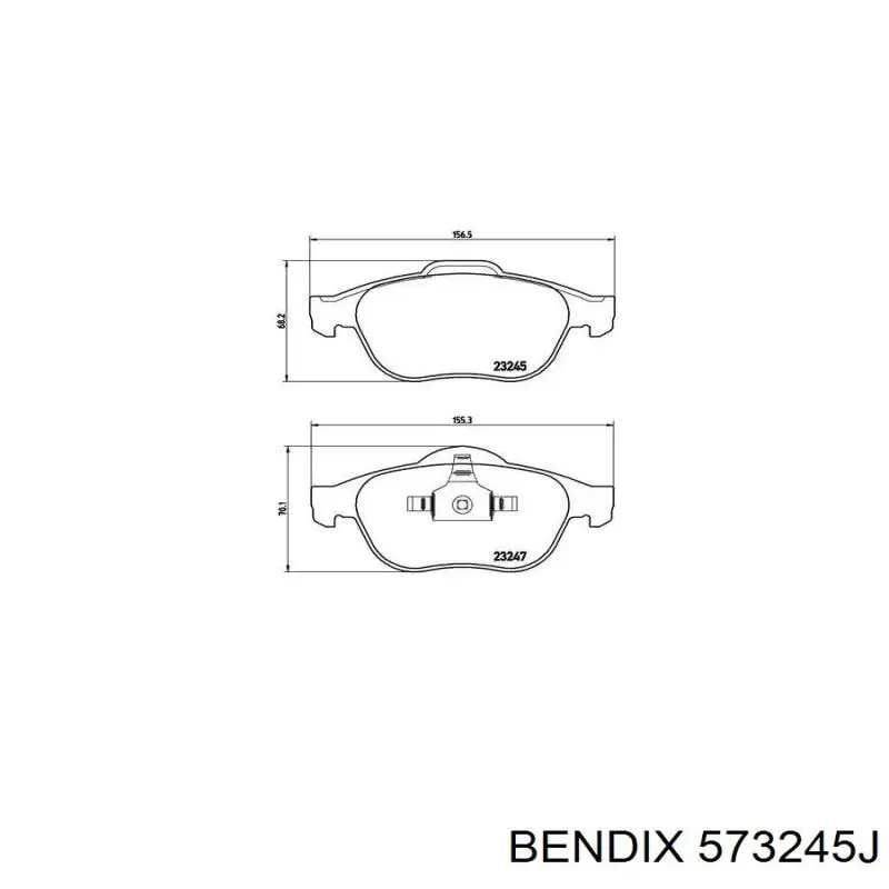 Передние тормозные колодки 573245J Jurid/Bendix