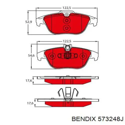 573248J Jurid/Bendix Колодки тормозные дисковые комплект