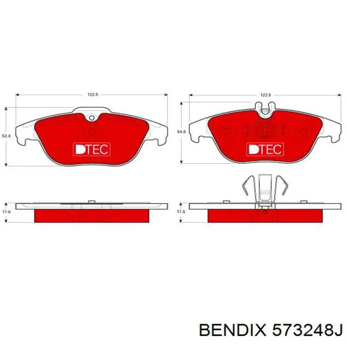 Колодки дисковые  Jurid/Bendix 573248J цена, от 28.37 USD