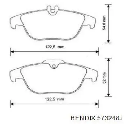 573248J Jurid/Bendix sapatas do freio traseiras de disco