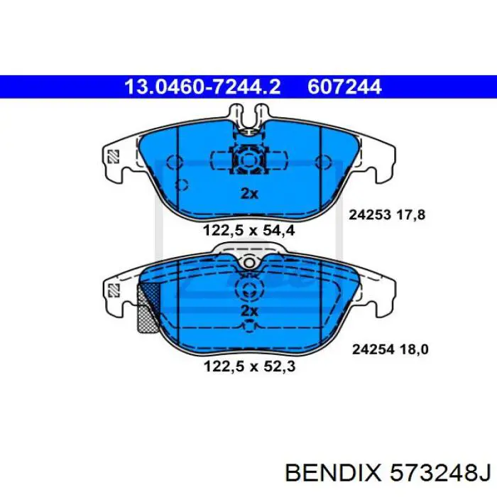 Задние дисковые колодки Jurid/Bendix 573248J