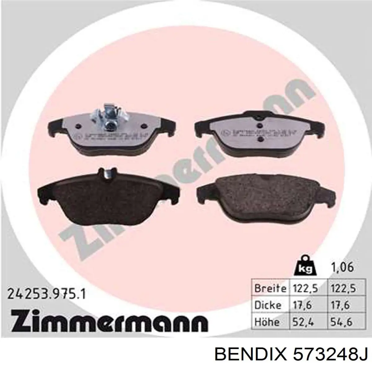 Купить 573248J Jurid/Bendix Колодки тормозные задние, дисковые