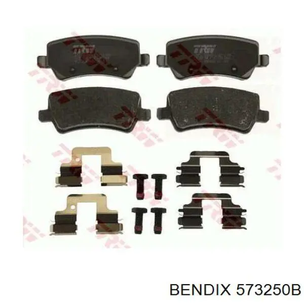 573250B Jurid/Bendix колодки тормозные задние дисковые