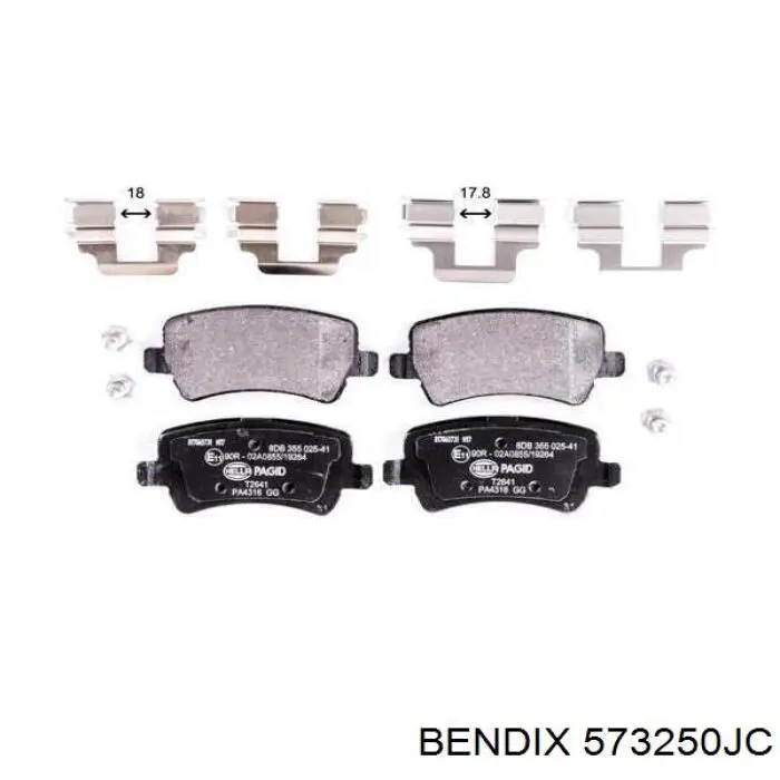 Задние тормозные колодки 573250JC Jurid/Bendix