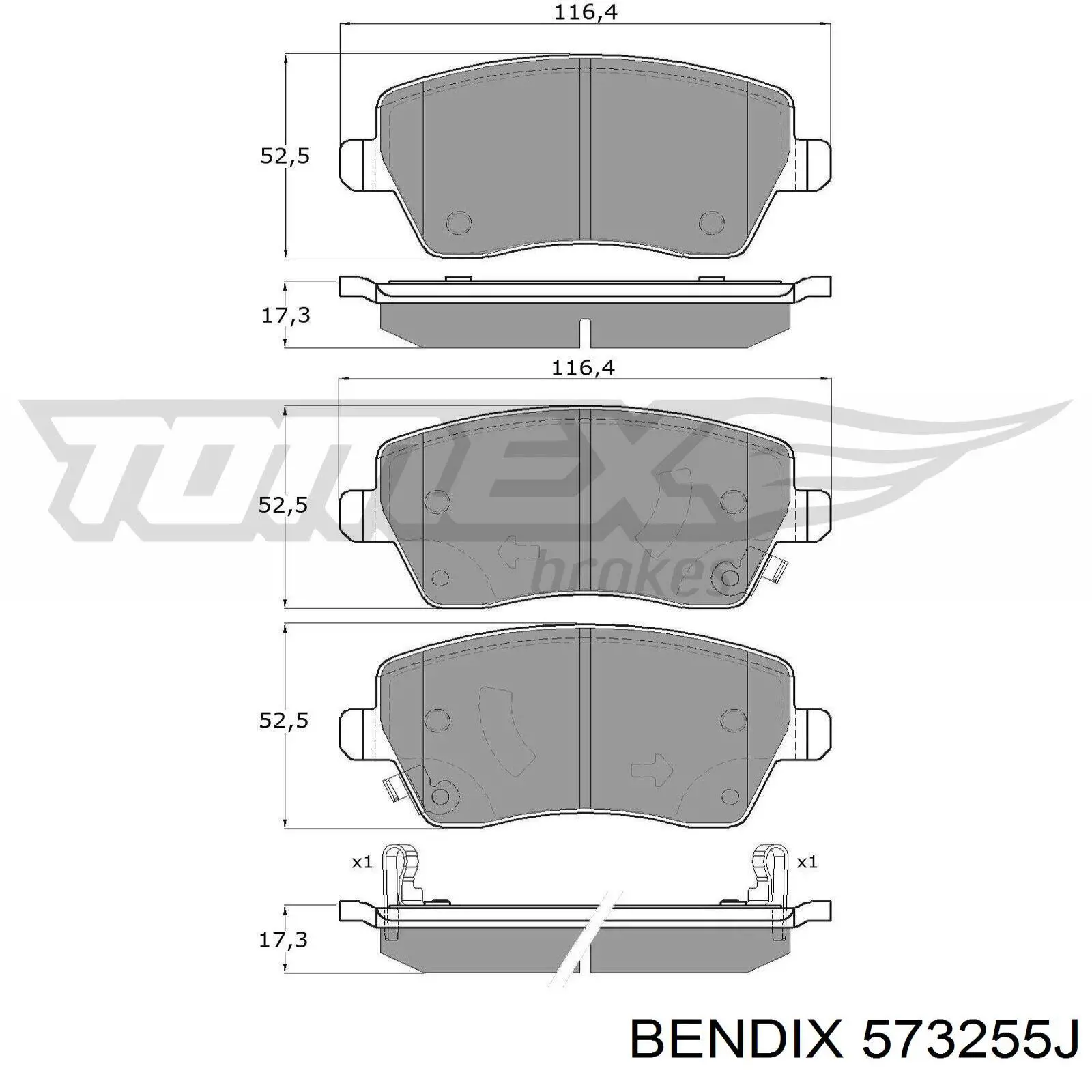 Тормозные колодки Jurid/Bendix 573255J