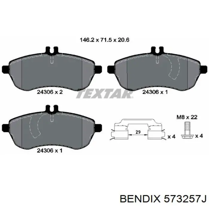 Купить 573257J Jurid/Bendix Колодки тормозные