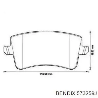 Задние тормозные колодки 573259J Jurid/Bendix