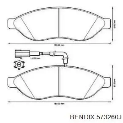 573260J Jurid/Bendix колодки тормозные передние дисковые
