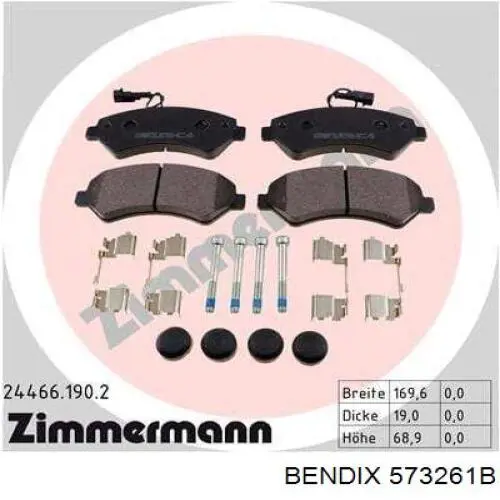 Купить 573261B Jurid/Bendix Колодки тормозные