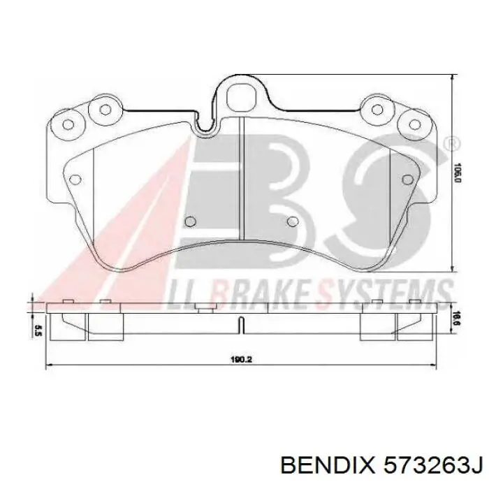 Задние дисковые колодки Jurid/Bendix 573263J