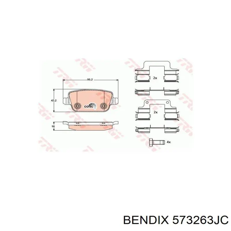 Колодки дисковые  Jurid/Bendix 573263JC цена, от 25.86 USD