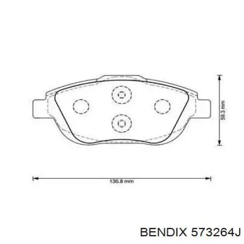 Передние тормозные колодки 573264J Jurid/Bendix