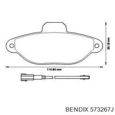 Передние тормозные колодки 573267J Jurid/Bendix