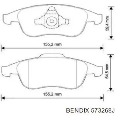 Передние тормозные колодки 573268J Jurid/Bendix