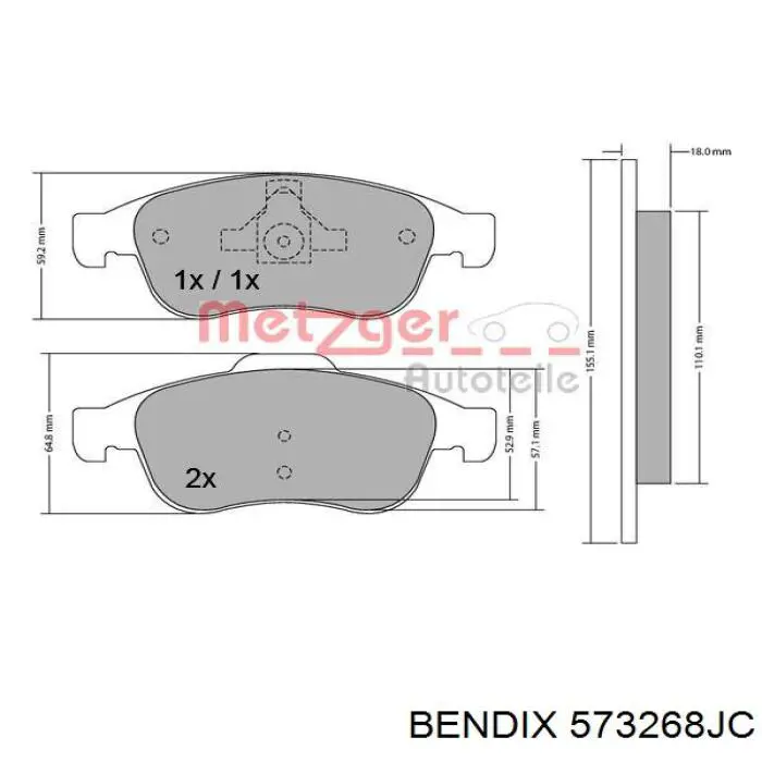 Купить 573268JC Jurid/Bendix Колодки тормозные