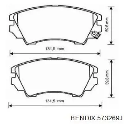 Передние тормозные колодки 573269J Jurid/Bendix