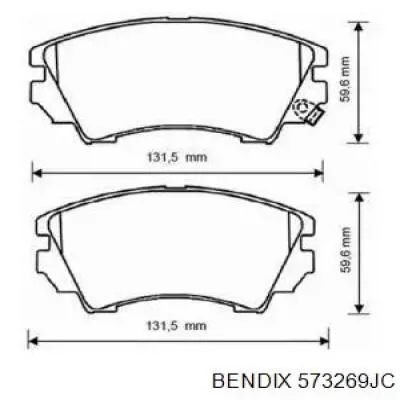 Передние тормозные колодки 573269JC Jurid/Bendix