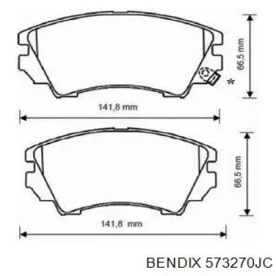 Передние тормозные колодки 573270JC Jurid/Bendix