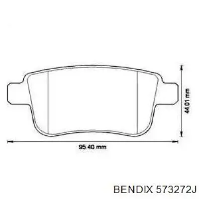 Задние тормозные колодки 573272J Jurid/Bendix