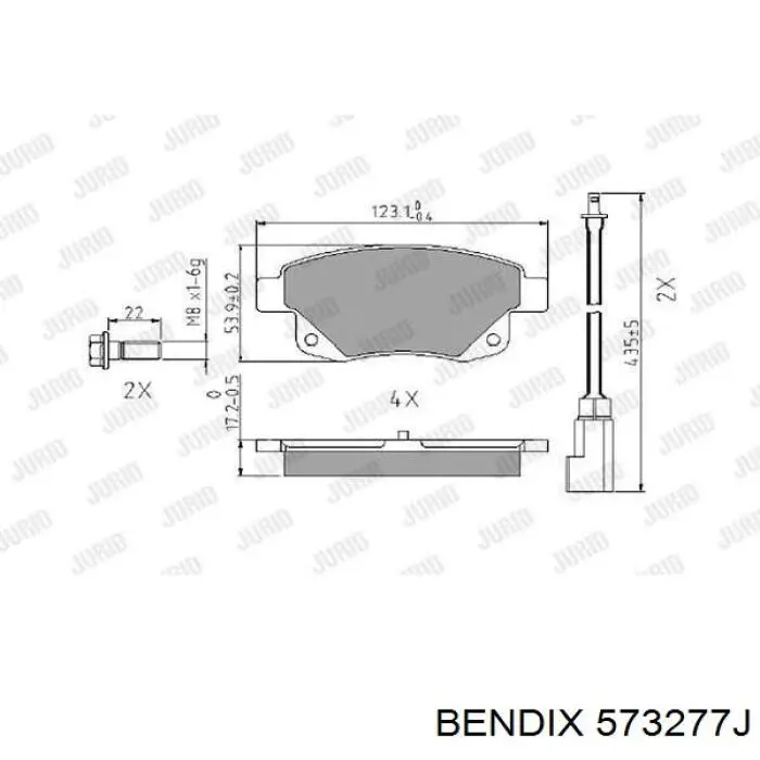 573277J Jurid/Bendix Колодки тормозные дисковые комплект