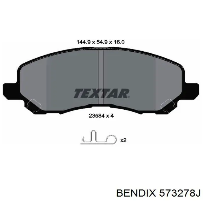 Передние тормозные колодки 573278J Jurid/Bendix