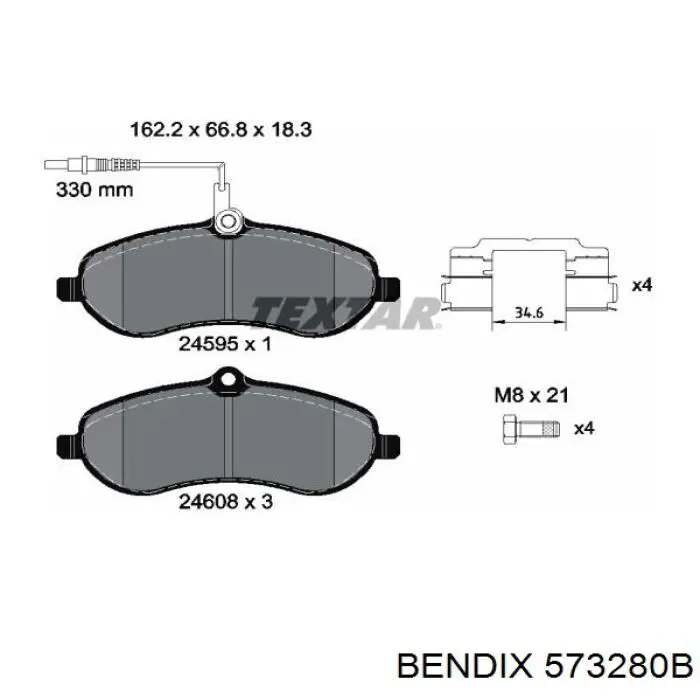 573280B Jurid/Bendix Колодки передние