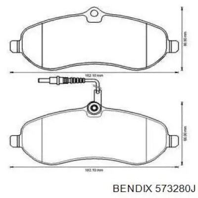 573280J Jurid/Bendix колодки тормозные передние дисковые